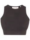 Essentials Waffle-knit Top In Gray