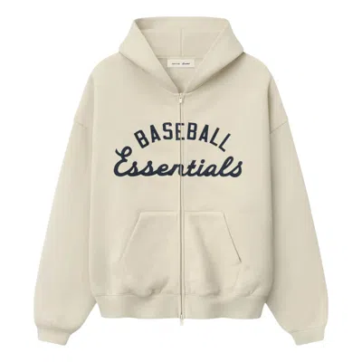 Essentials Fear Of God  X Mlb Full Zip Sport Hoodie 'oat' In Neutral