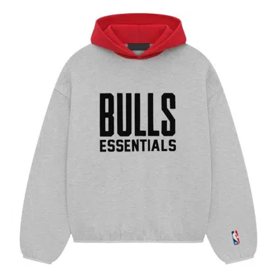 Essentials Fear Of God  X Nba Bulls Hoodie 'light Heather'