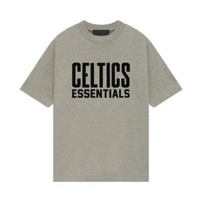 Pre-owned Essentials Fear Of God  X Nba Celtics Tee 'warm Heather'