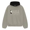 Essentials Fear Of God  X Nba Hoodie 'warm Heather Black' In Gray