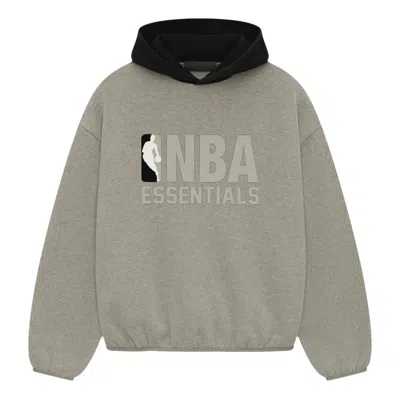 Essentials Fear Of God  X Nba Hoodie 'warm Heather Black' In Gray