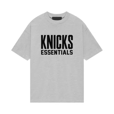 Pre-owned Essentials Fear Of God  X Nba Knicks Tee 'light Heather'