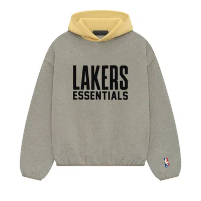 Pre-owned Essentials Fear Of God  X Nba Lakers Hoodie 'warm Heather'