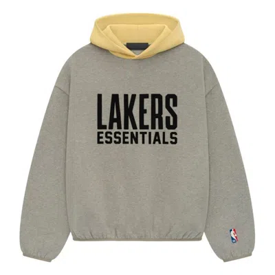 Essentials Fear Of God  X Nba Lakers Hoodie 'warm Heather'