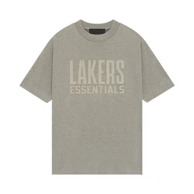 Pre-owned Essentials Fear Of God  X Nba Lakers Tee 'warm Heather'