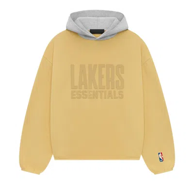 Pre-owned Essentials Fear Of God  X Nba Los Angeles Lakers Hoodie 'yellow' | Men's Size Xs