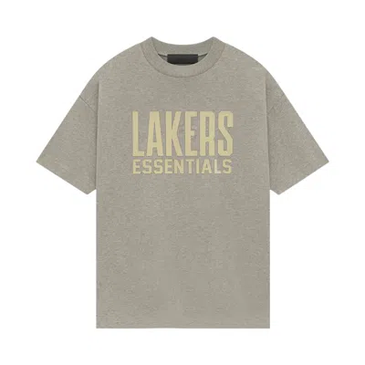 Pre-owned Essentials Fear Of God  X Nba Los Angeles Lakers Tee 'grey Yello' | Men's Size M