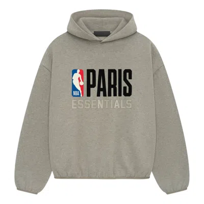 Essentials Fear Of God  X Nba Paris Hoodie 'warm Heather' In Gray