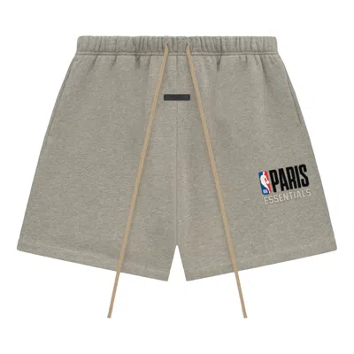 Pre-owned Essentials Fear Of God  X Nba Paris Sweatshorts 'warm Heather' | Grey | Men's Size Xs In Gray