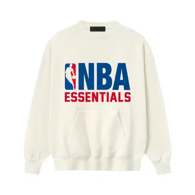 Pre-owned Essentials Fear Of God  X Nba Sports Fit Crewneck 'cream' | White | Men's Size Xs