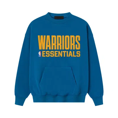 Pre-owned Essentials Fear Of God  X Nba Warriors Sport Crewneck 'blue Sapphire' | Men's Size Xl