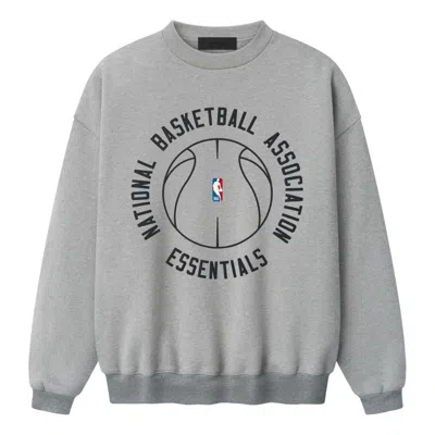Essentials Fear Of God  X Nba X Barkley Hendricks 90s Crewneck 'concrete Heather' In Gray