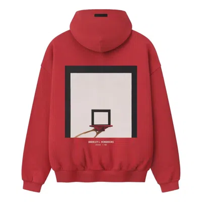 Essentials Fear Of God  X Nba X Barkley Hendricks 90s Hoodie 'faded Garnet' In Red