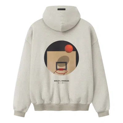 Essentials Fear Of God  X Nba X  Barkley Hendricks 90s Hoodie 'heather Stone Heather Rib' In Neutral