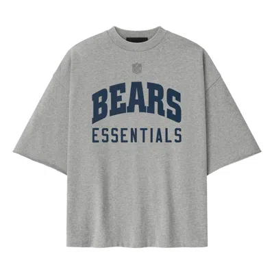 Essentials Fear Of God  X Nfl Fw25 Bears 90s 3/4 Sleeve Football T-shirt 'concrete Heather Canyon' In Gray