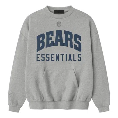 Essentials Fear Of God  X Nfl Fw25 Bears Sport Crewneck 'concrete Heather Canyon' In Gray