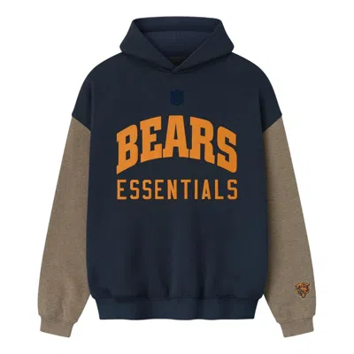 Essentials Fear Of God  X Nfl Fw25 Bears Sport Hoodie 'dark Sapphire Homestead Heather' In Blue