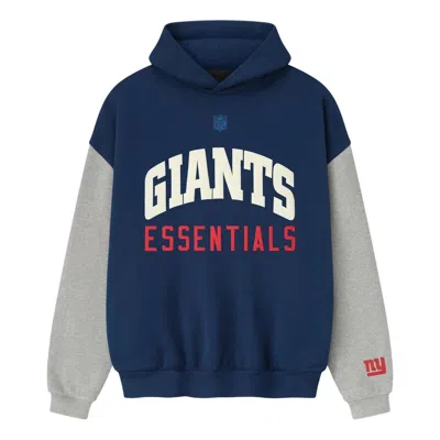Essentials Fear Of God  X Nfl Fw25 Giants Sport Hoodie 'blue Estate Concrete Heather'