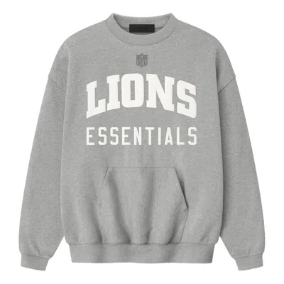 Essentials Fear Of God  X Nfl Fw25 Lions Sport Crewneck 'concrete Heather'