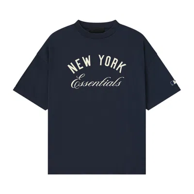 Pre-owned Essentials Fear Of God  Yankees 90s Tee 'dark Sapphire' | Black | Men's Size Xxl
