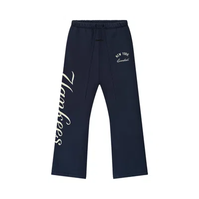 Pre-owned Essentials Fear Of God  Yankees Flare Sweatpant 'dark Sapphire' | Black | Men's Size M