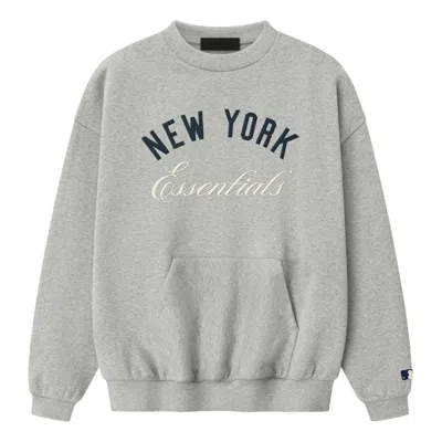 Essentials Fear Of God  Yankees Sport Crewneck 'concrete Heather' In Gray