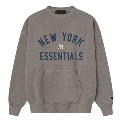 Essentials Fear Of God  Yankees Sport Crewneck 'homestead Heather' In Brown