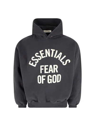 Essentials Fear Of God -inspired 100% Cotton Sweatshirt For Men In Black