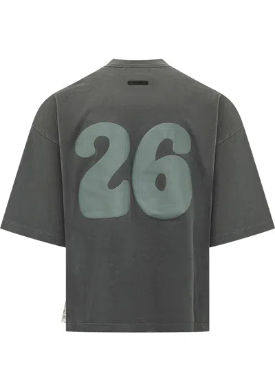 Essentials Fear Of God -style Washed Logo Merch T-shirt In Washed Iron Grey