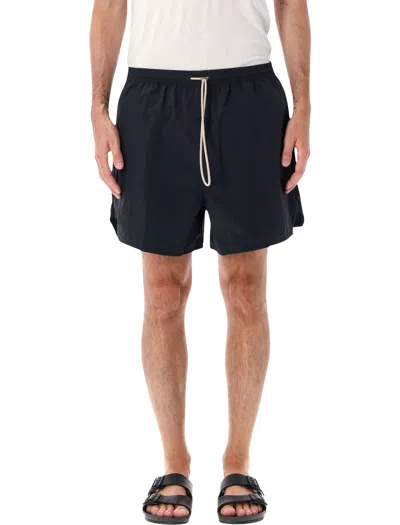 Essentials Fear Of God Fear Of God  Stretch Nylon Swim Shorts With Mini Logo Label In Vintage Black