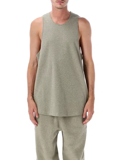 Essentials Fear Of God Ribbed Mini Tank Top With U-neck In Seal Heather