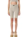 Essentials Logo-patch Ribbed Biker Shorts In Gray