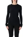 Essentials Black Soft Rib Long Sleeve T-shirt In Black