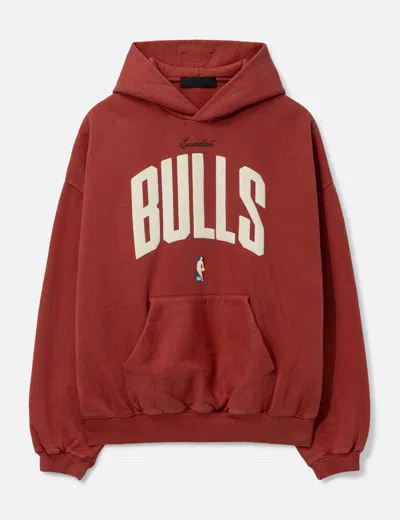 Essentials Fear Of God X Nba Bulls 90's Hoodie In Red