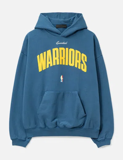 Essentials Fear Of God X Nba Warriors 90's Hoodie In Blue