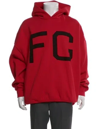 Pre-owned Essentials Fear Of God X Negro Leagues Baseball Museum Graphic Print Hoodie In Red
