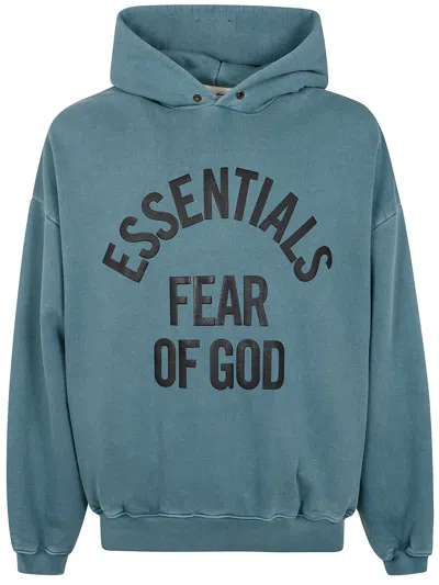 Essentials Felpa Con Cappuccio "campus 90's" In Blue
