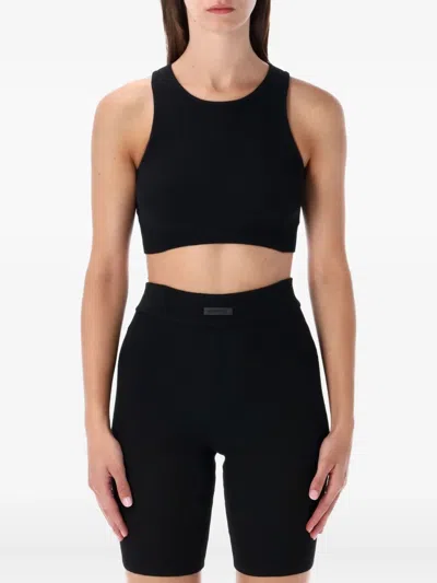 Essentials Fine-ribbed Tank Top In Black