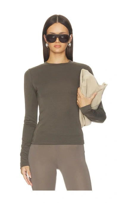 Essentials Fitted Longsleeve Tee In Gray