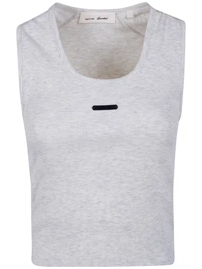 Essentials Fitted Rib Tank In Gray