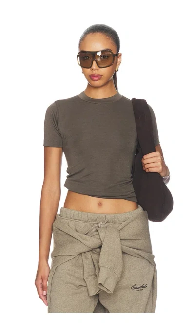 Essentials Fitted Short Sleeve Tee In Brown