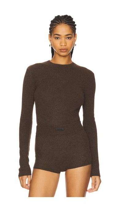 Essentials Fitted Sweater In Brown