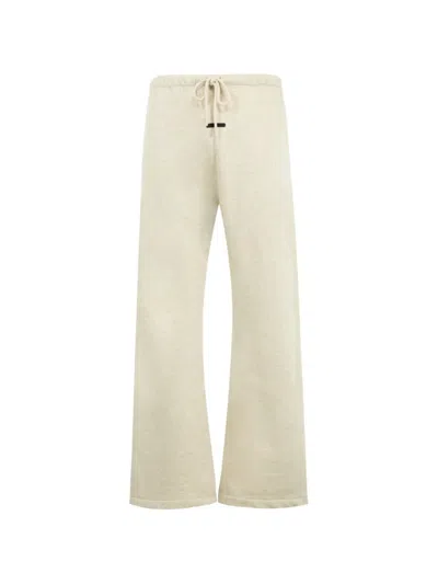 Essentials Relaxed Fleece Trackpants With Piping In Gray