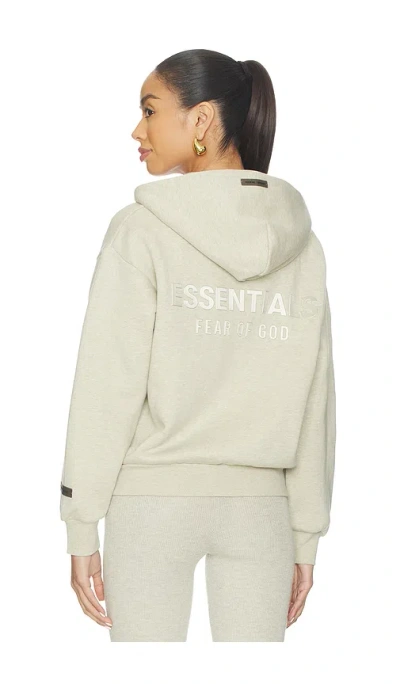 Essentials Fleece Classic Fit Zip-up Hoodie In Gray