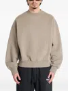 Essentials Grey Fleece Cotton Sweatshirt With Logo In Gray