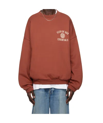 Essentials Fleece Crewneck Sweatshirt In Brown