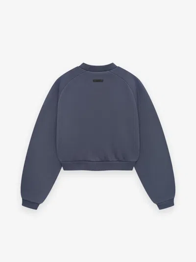 Essentials Fleece Cropped Crewneck Sweatshirt Women In Gray