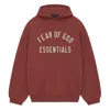 Essentials Burgundy Heavyweight Hoodie In Crimson
