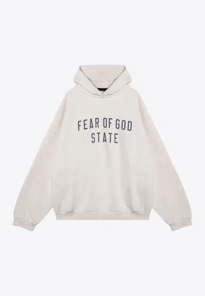 Essentials Fleece Logo Hooded Sweatshirt In White